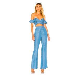 Majorelle blue chambray Memphis jumpsuit